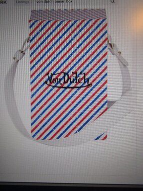 VON DUTCH BARBERSHOP Red White Blue Sturdy PURSE CROSSBODY STRAP